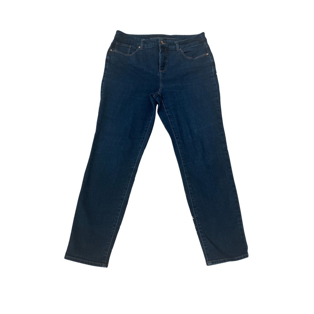 Chico's The SO SLIMMING Girlfriend Ankle Jeans Size 13‎ Dark Wash